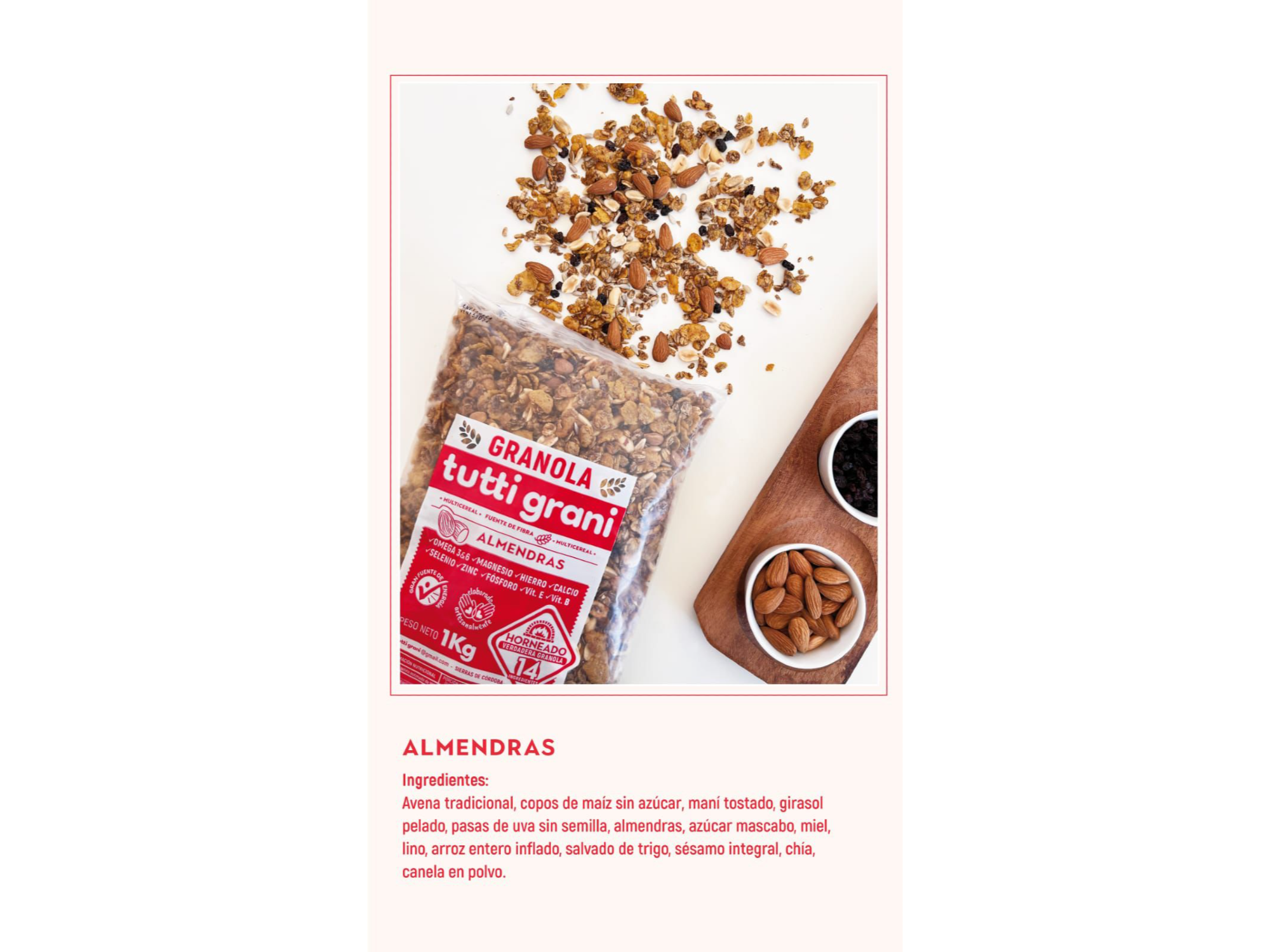 GRANOLA CON ALMENDRAS HORNEADA 1K