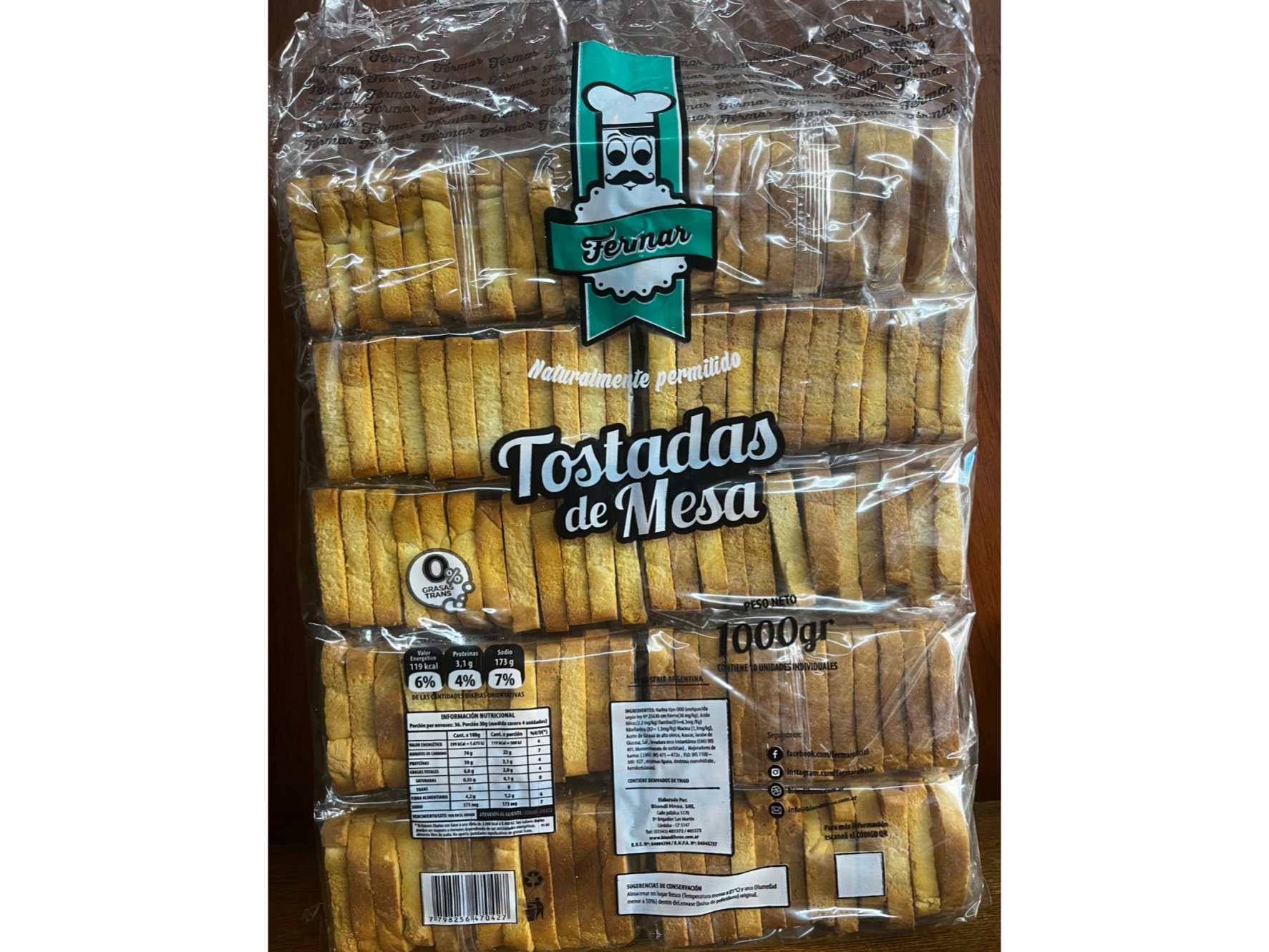 TOSTADA X 900GR SALADA FERMAR