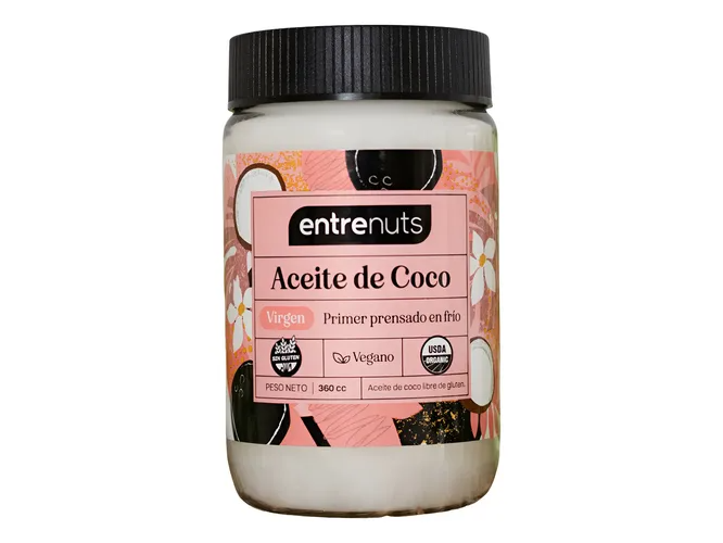 ACEITE DE COCO X 360ML VIRGEN FRASCO ENTRENUTS