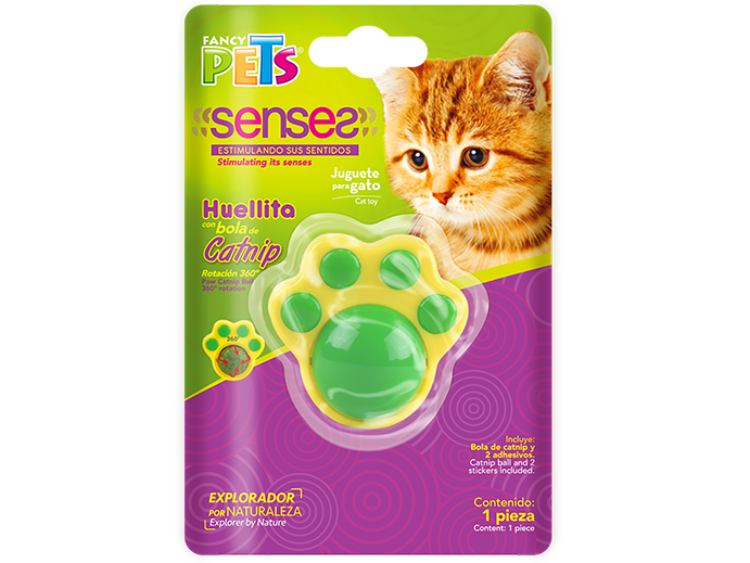 FL8497 JUGUETE HUELLA C/BOLA DE CATNIP P/GATO PLAY