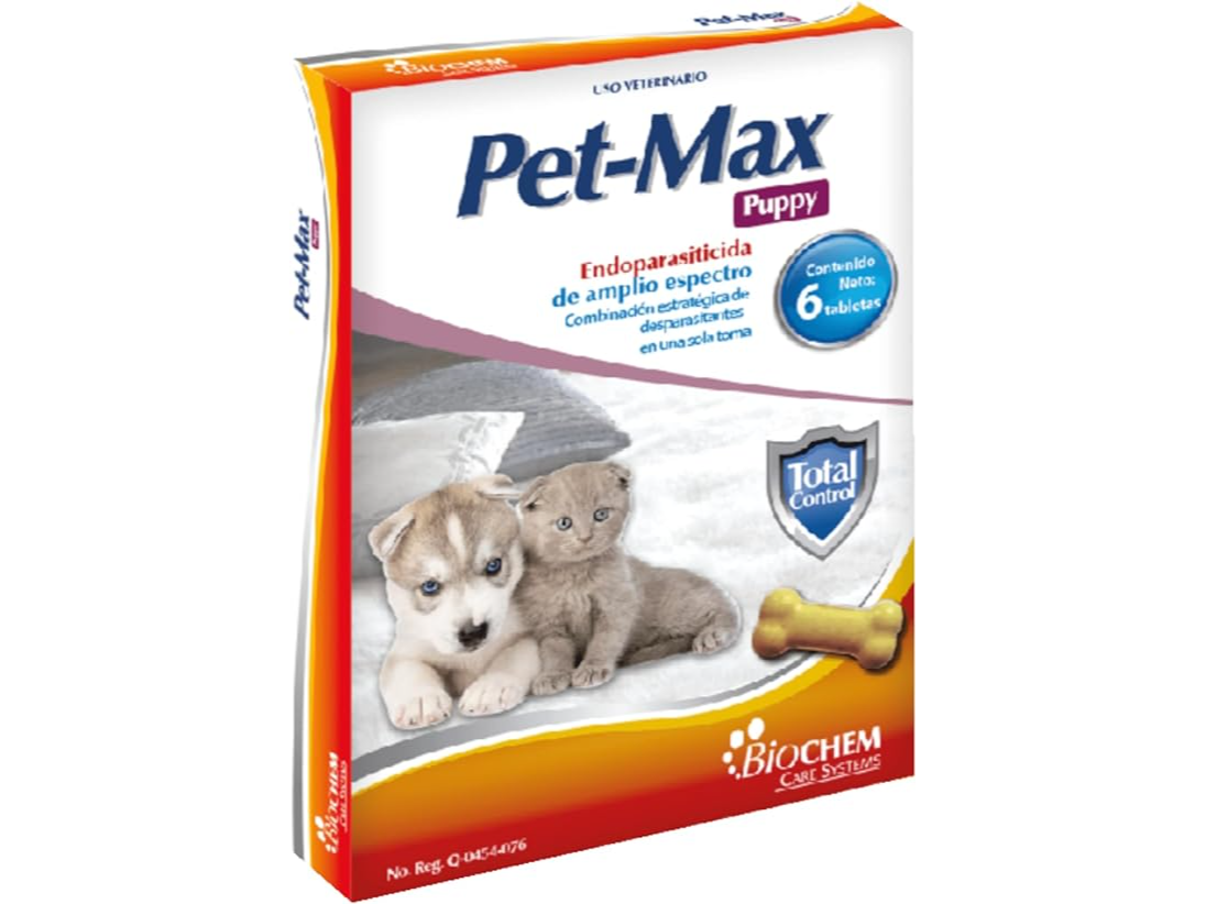 DESPARASITANTE PET-MAX PUPPY BLISTER 6 TAB