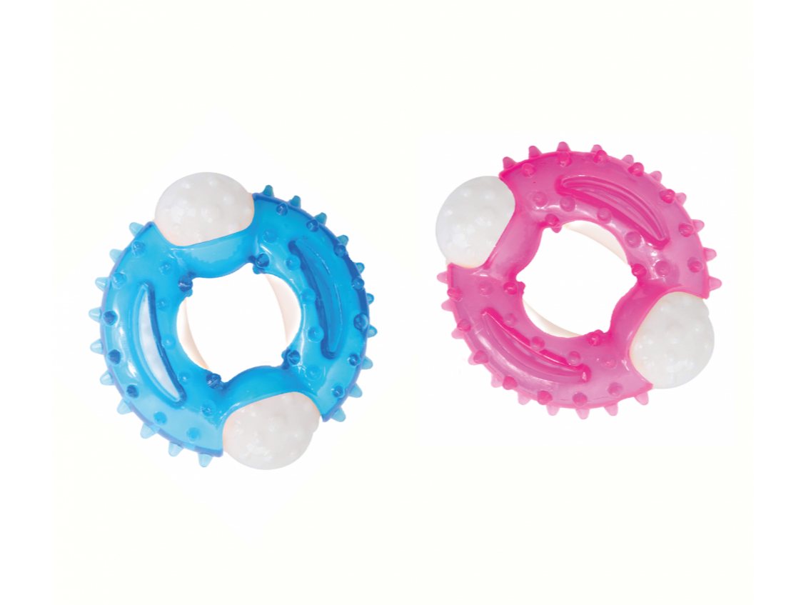 CHEWY CHUMS HUESO DE NYLON Y CAUCHO ARO   10 CM