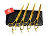 SET DE TIJERAS PROFESIONAL PURPLE DRAGON DORADAS 4 PZS