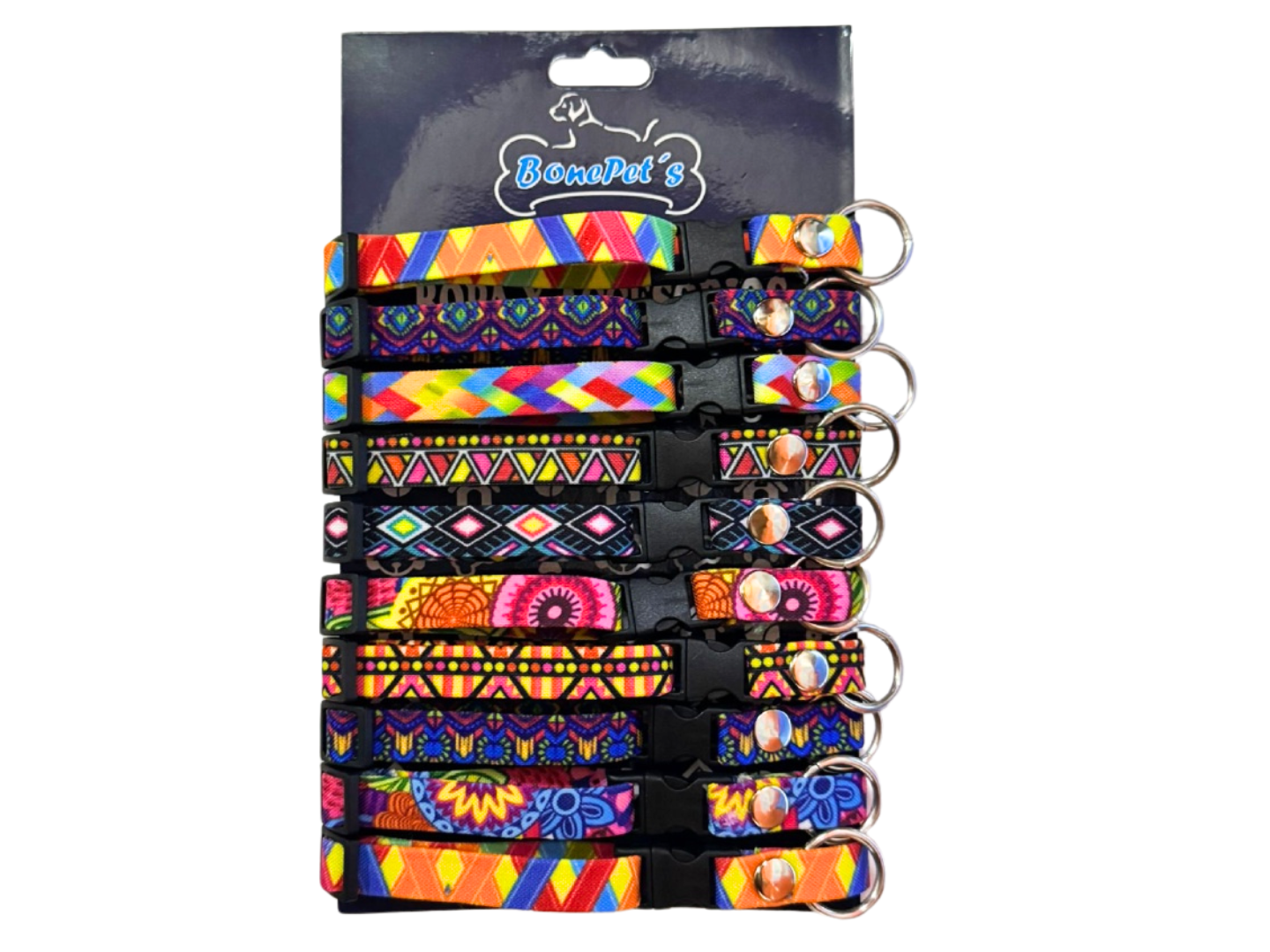 PAQUETE DE COLLARES 1/2 " CINTA HUICHOL 10 PZAS