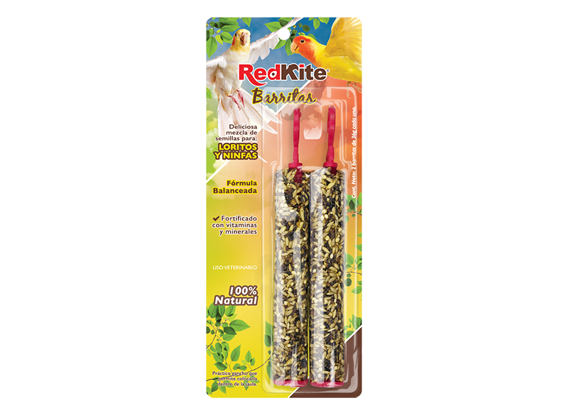 BARRITA DE SEMILLAS PARA LORITOS Y NINFAS 2 PZS