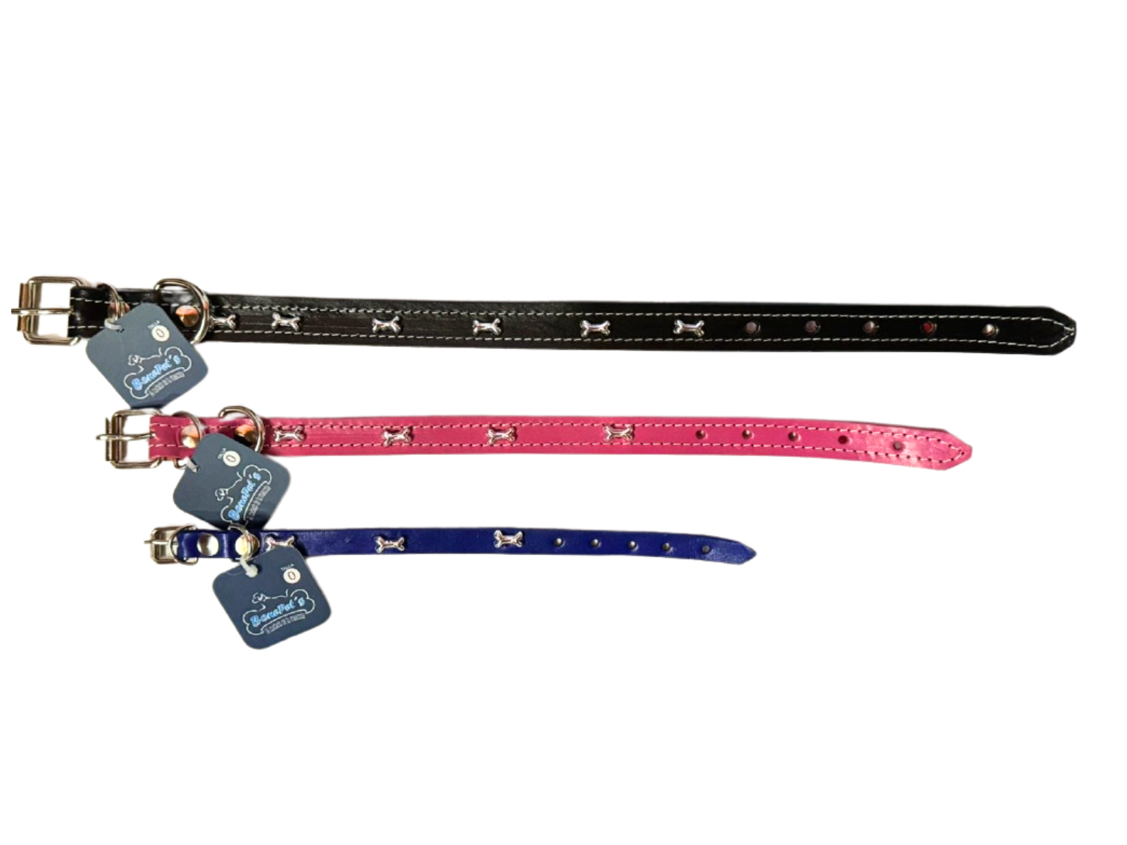 COLLAR DE PIEL C/ESTOPEROL HUELLITAS