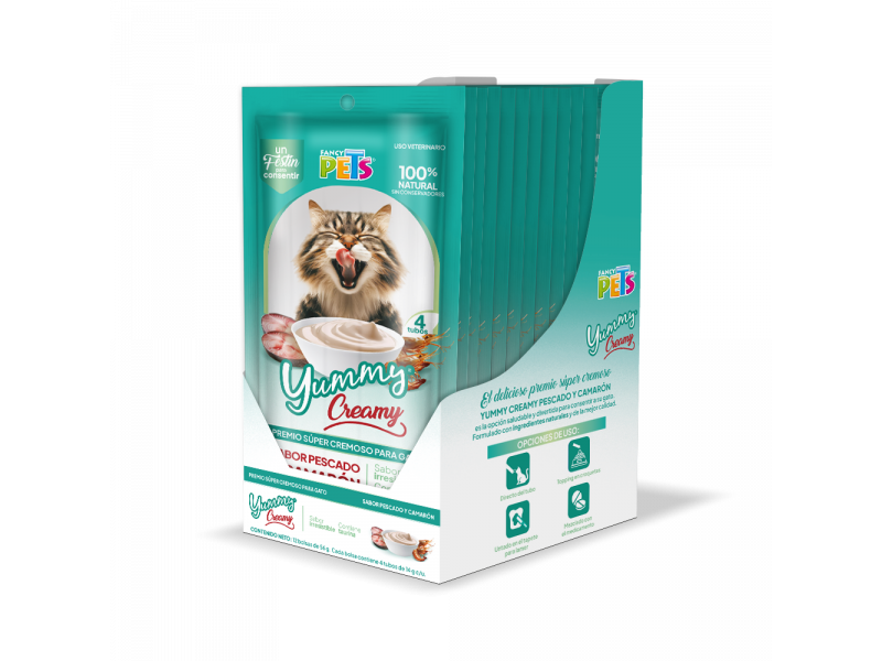 CAJA DISPLAY YUMMY CREAMY P/GATO ATUN -12 PZS