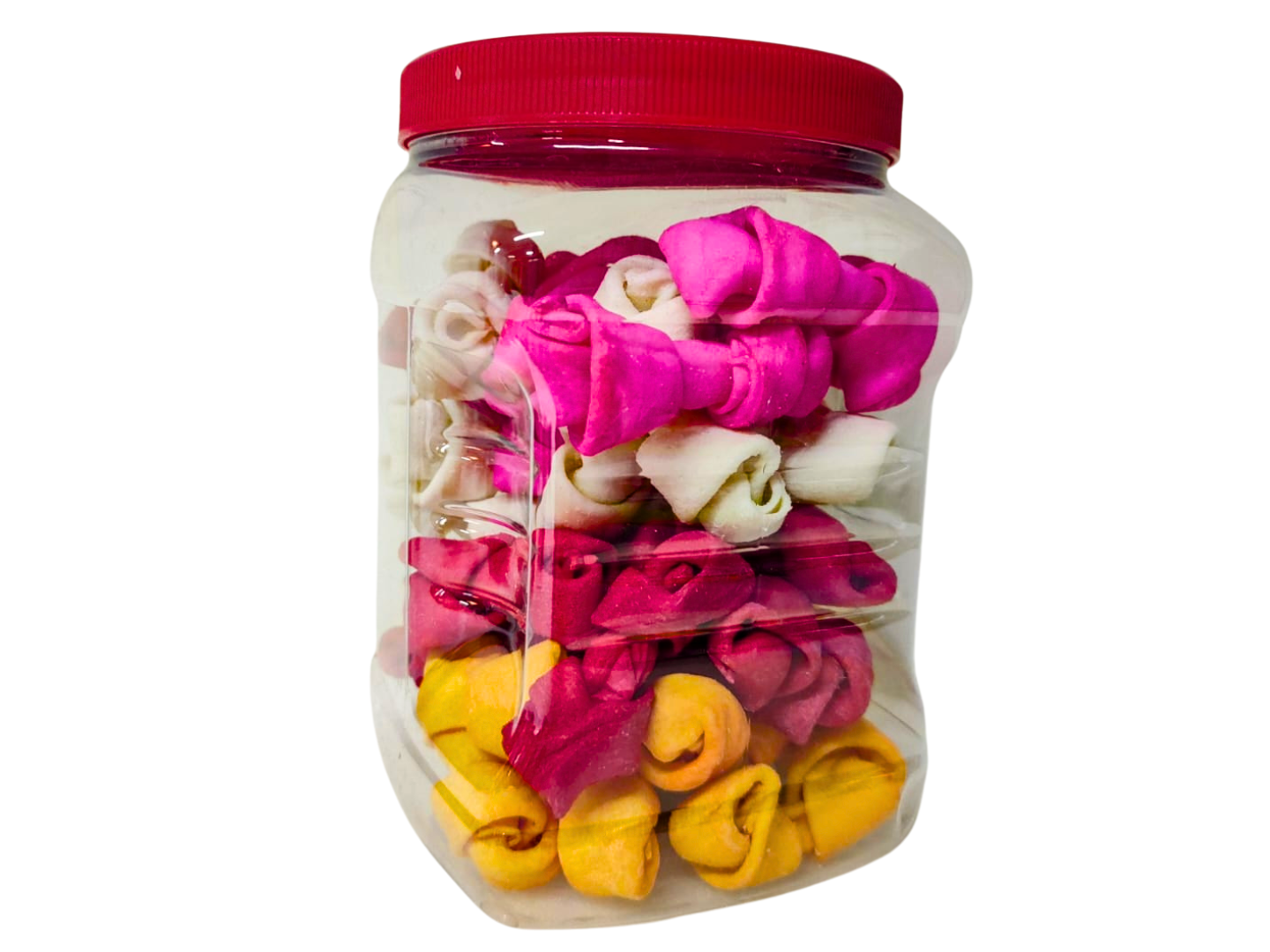 PAQUETE DE CARNAZA HUESO SUPER MINI 5-6 CM COLORES + VITROLERO GRATIS