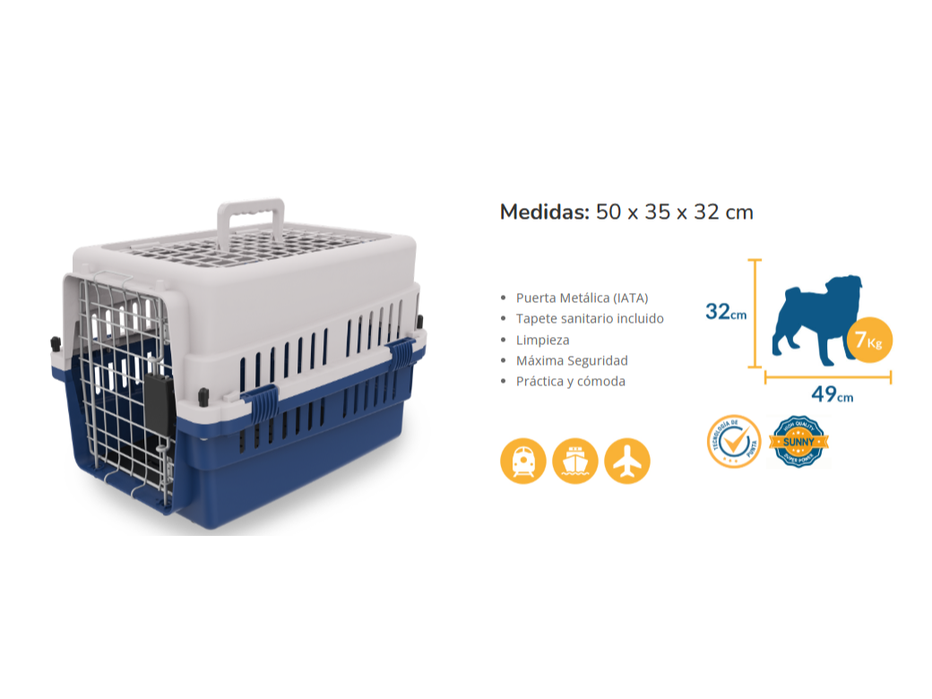 TRANSPORTADORA ECO PERROS SUNNY 2 PUERTAS