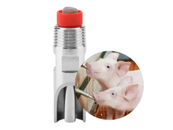 BEBEDERO CHUPON PARA CERDO ACERO INAXIDABLE