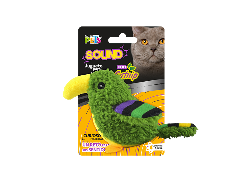 JUGUETE LORO VERDE SOUND C/CATNIP