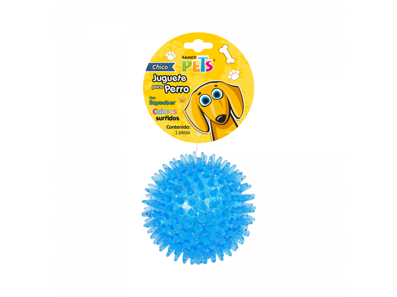 JUGUETE PELOTA GLITTER C /SQUEAKER CH COLORES