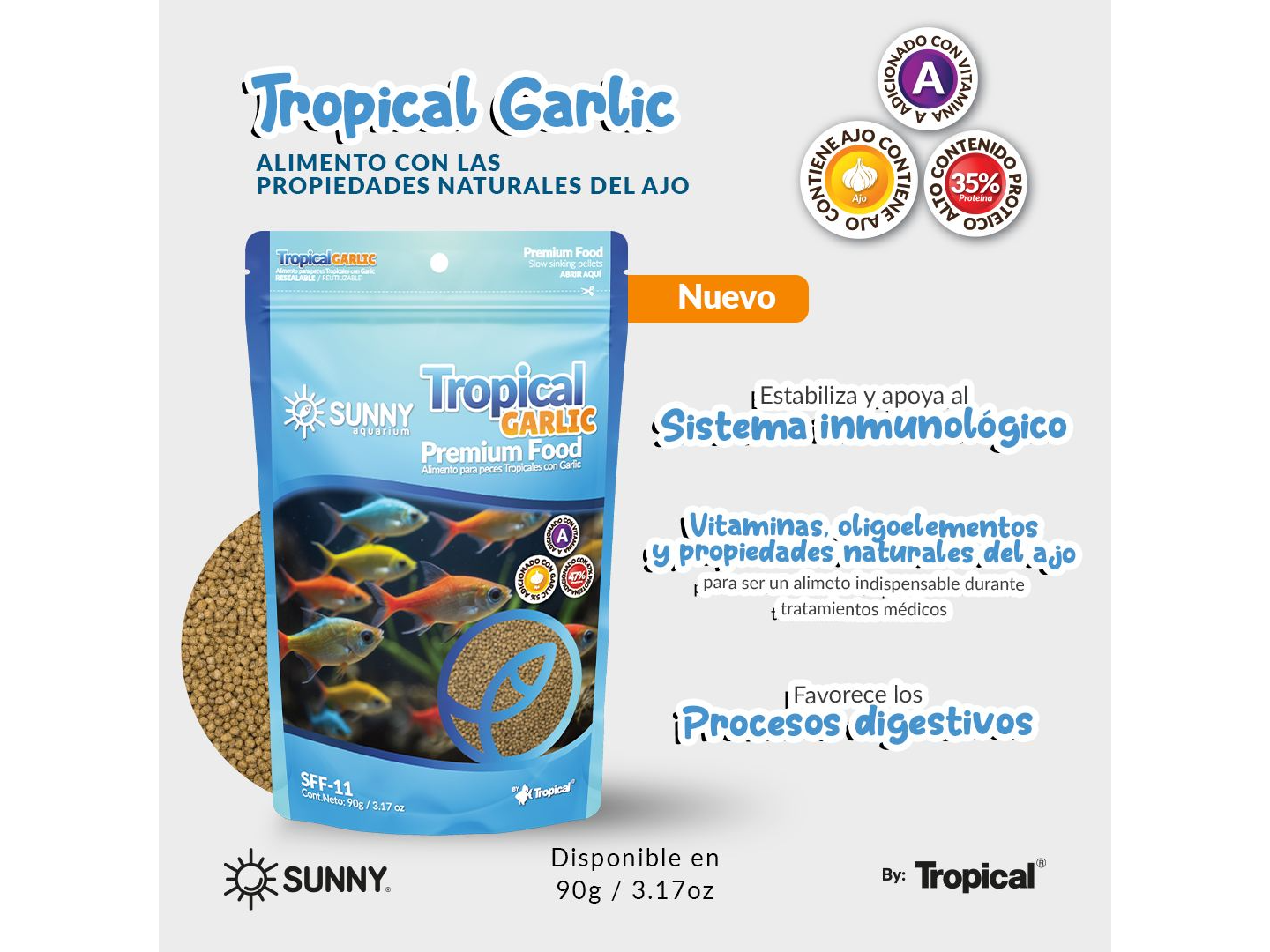 ALIMENTO SUNNY TROPICAL GARLIC 90G