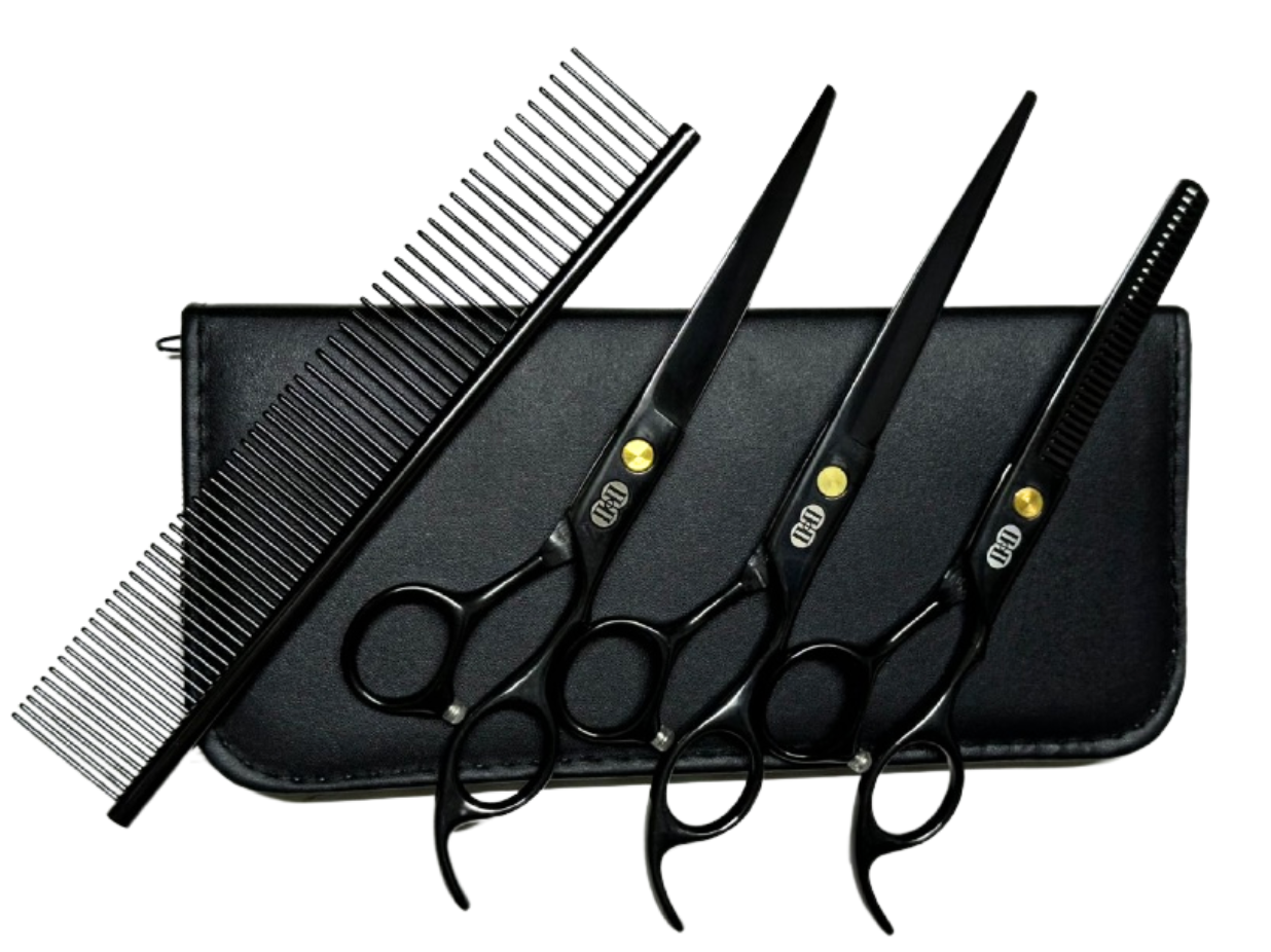 SET DE TIJERAS PROFESIONALES NEGRO 5 PZS