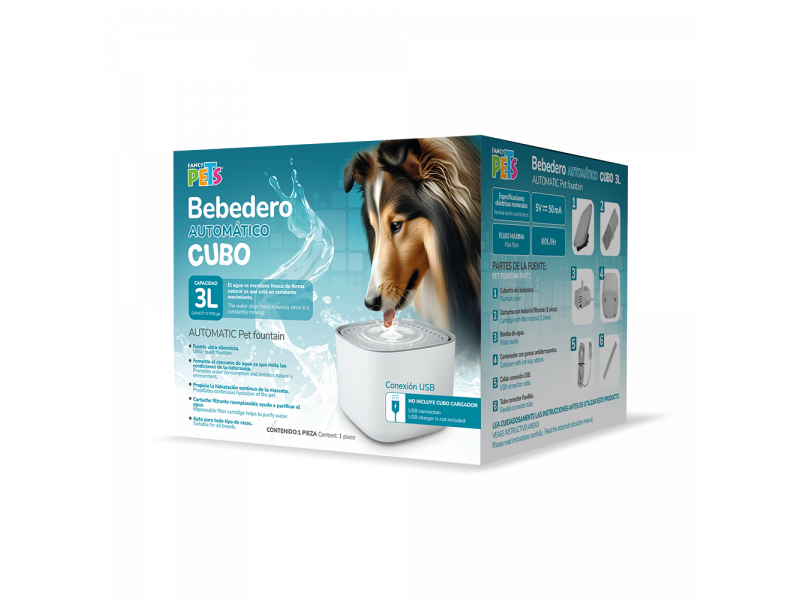 BEBEDERO FUENTE DE AGUA BLANCO 3L