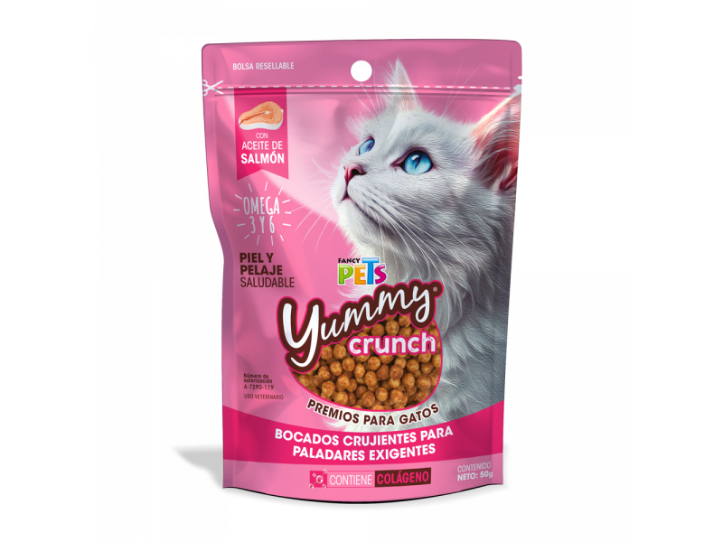 YUMMY CRUNCH PREMIOS P/GATOS 50 GRS