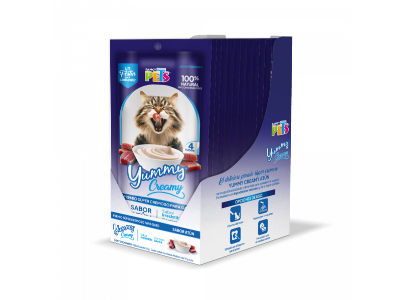 CAJA DISPLAY YUMMY CREAMY P/GATO ATUN -12 PZS