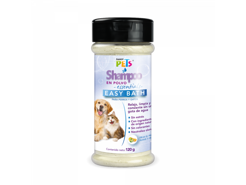 SHAMPOO EN POLVO EASY BATH ESSENTIALS P/PERROS Y GATOS 120 G