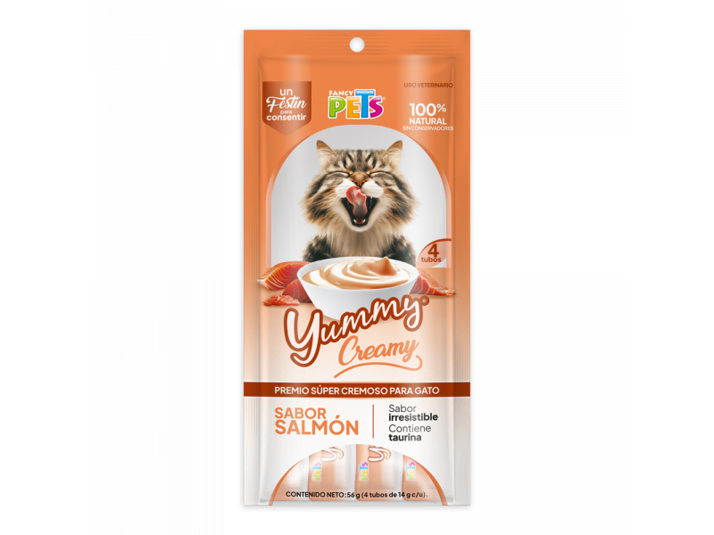 YUMMY CREAMY P/GATO SALMON BOLSA C/4 SOBRES