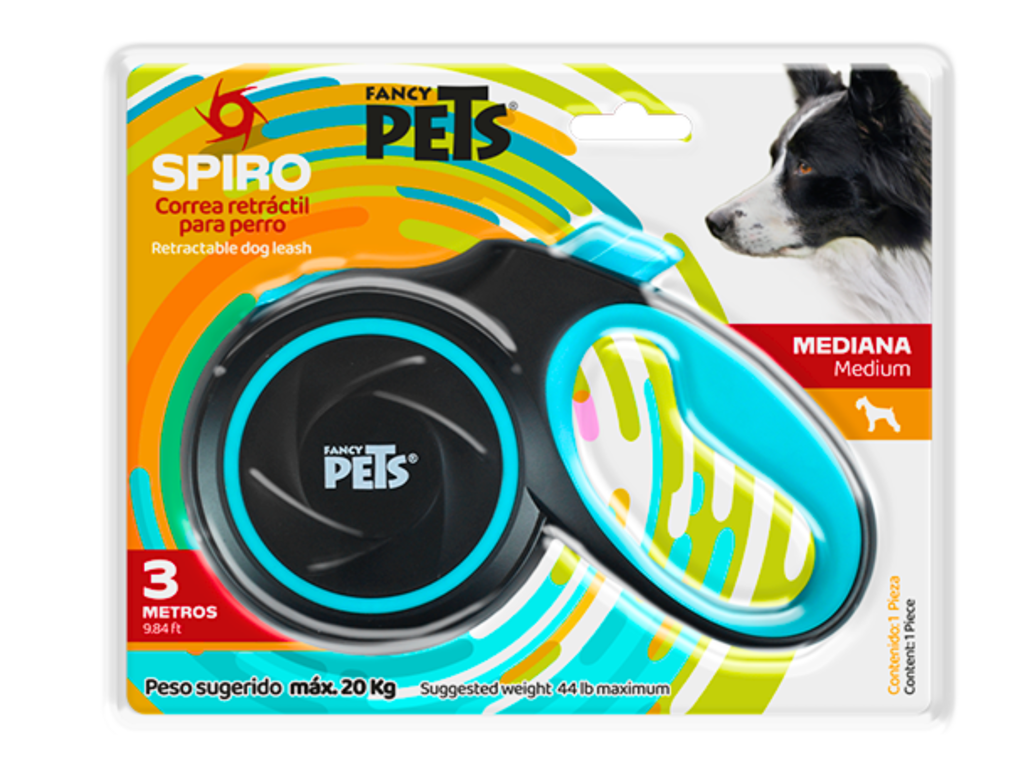 CORREA RETRACTIL SPIRO MD NEGRA 3 MTS