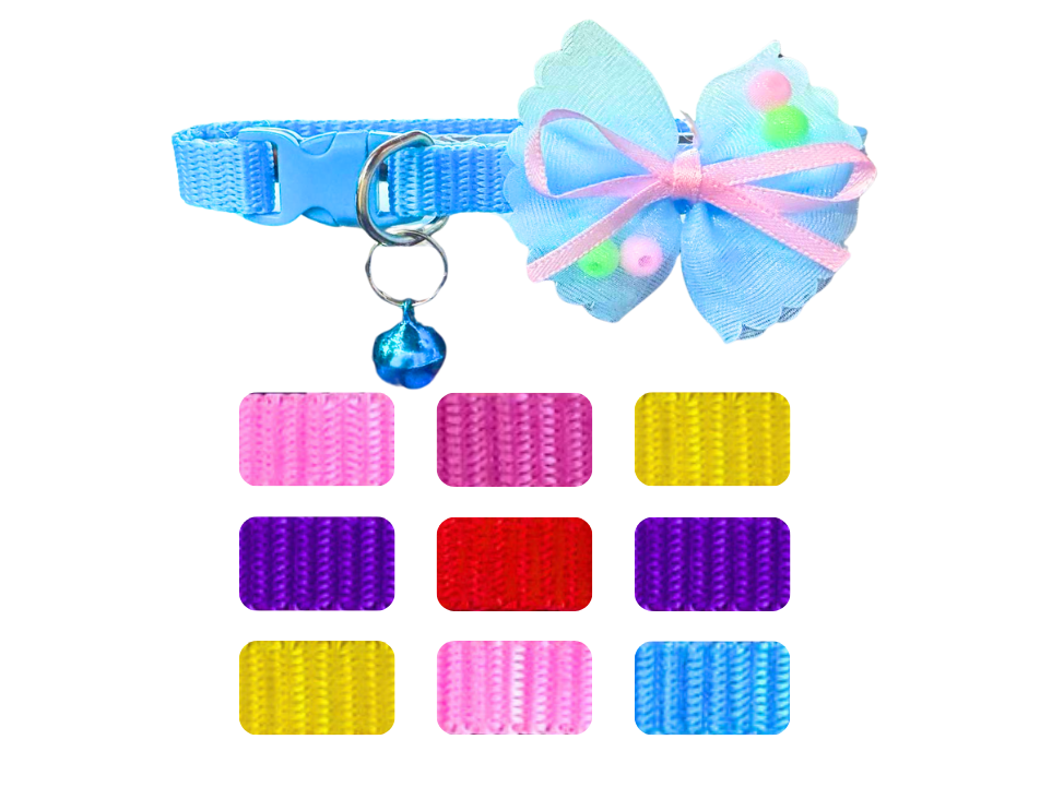 BON124 - PAQUETE DE COLLARES CON MOÑO 10 PZS