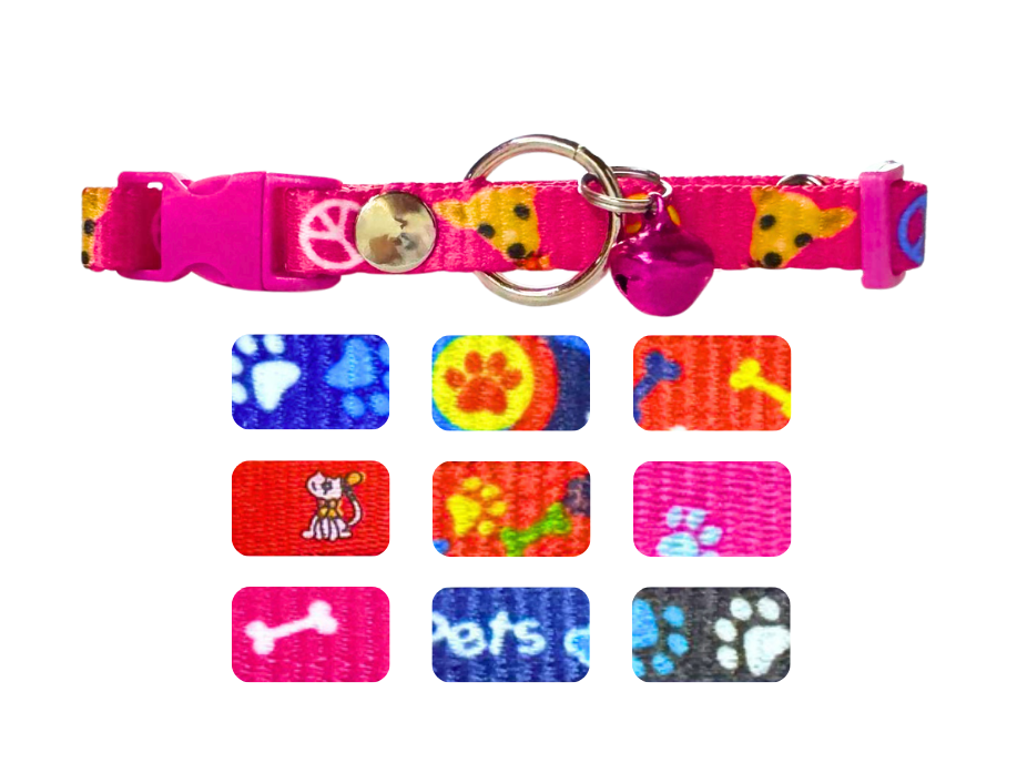 BON102 - PAQUETE COLLARES NYLON 1/2" CINTA IMPORTADA C/ CASCABEL 10 PSZ