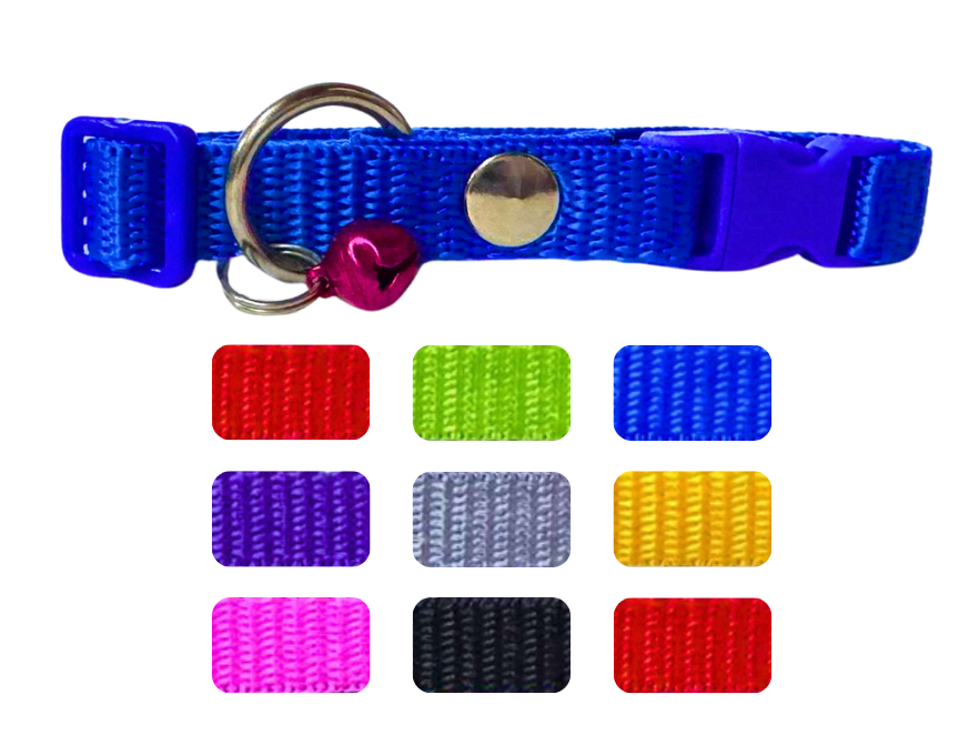 BON104 - PAQUETE COLLARES NYLON 1/2" CINTA LISA C/ CASCABEL 10 PSZ