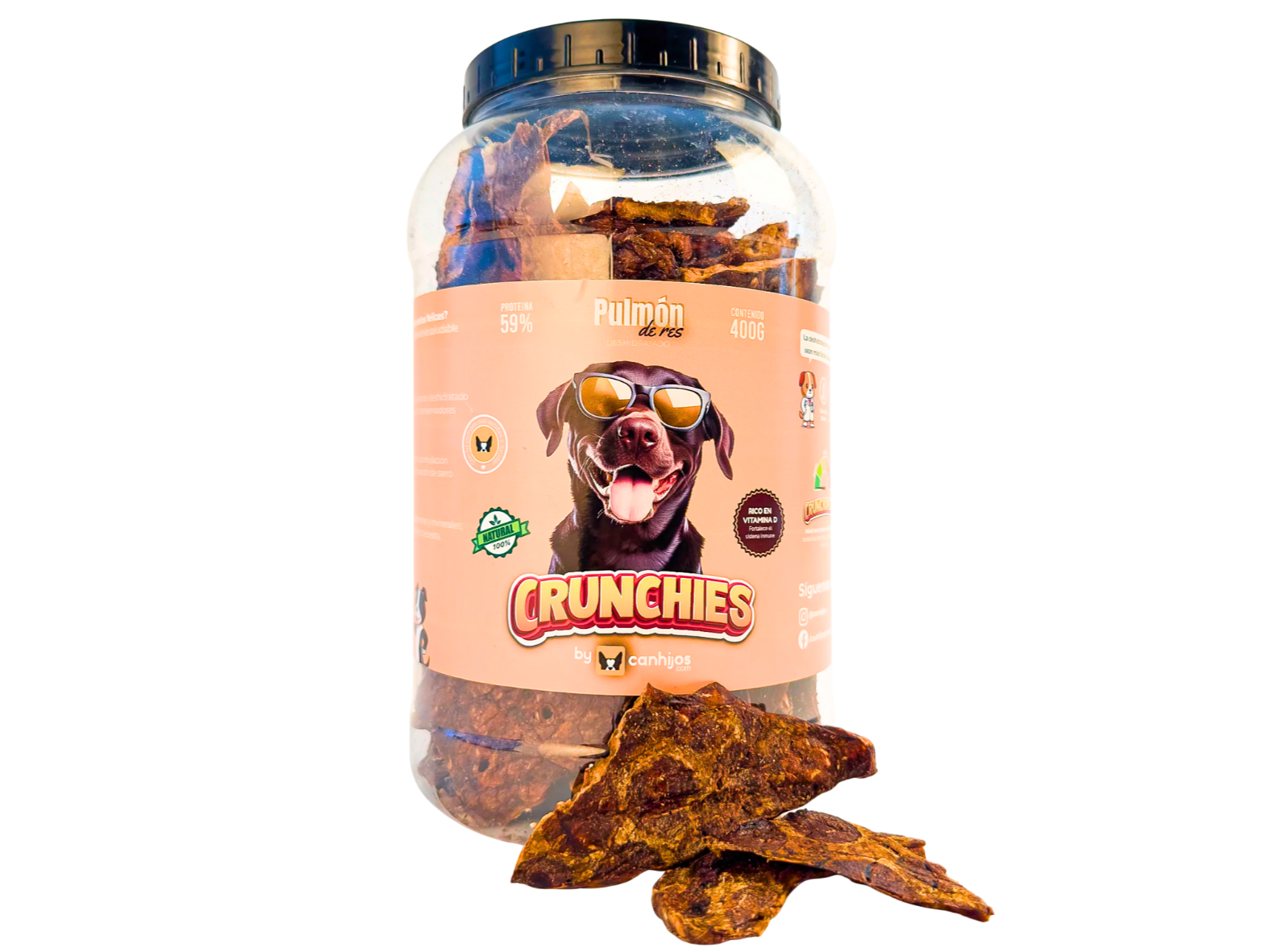 CRUNCHIES BOTE CON PULMON DE RES DEHIDRATADO 400 G