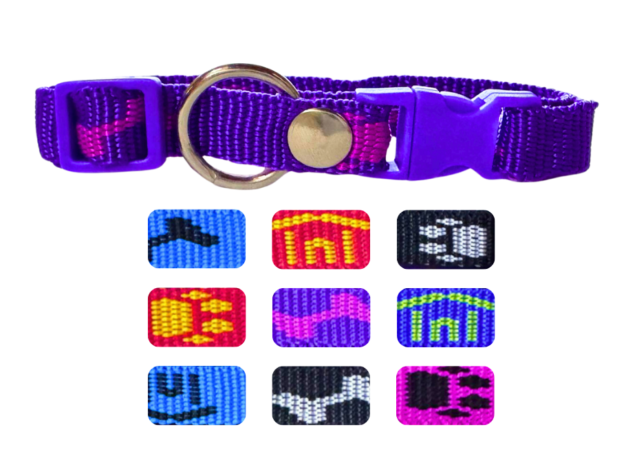 BON103 - PAQUETE COLLARES NYLON 1/2" CINTA ESTAMPADA 10 PSZ