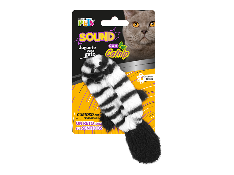 JUGUETE SKIN CEBRA SOUND C/CATNIP