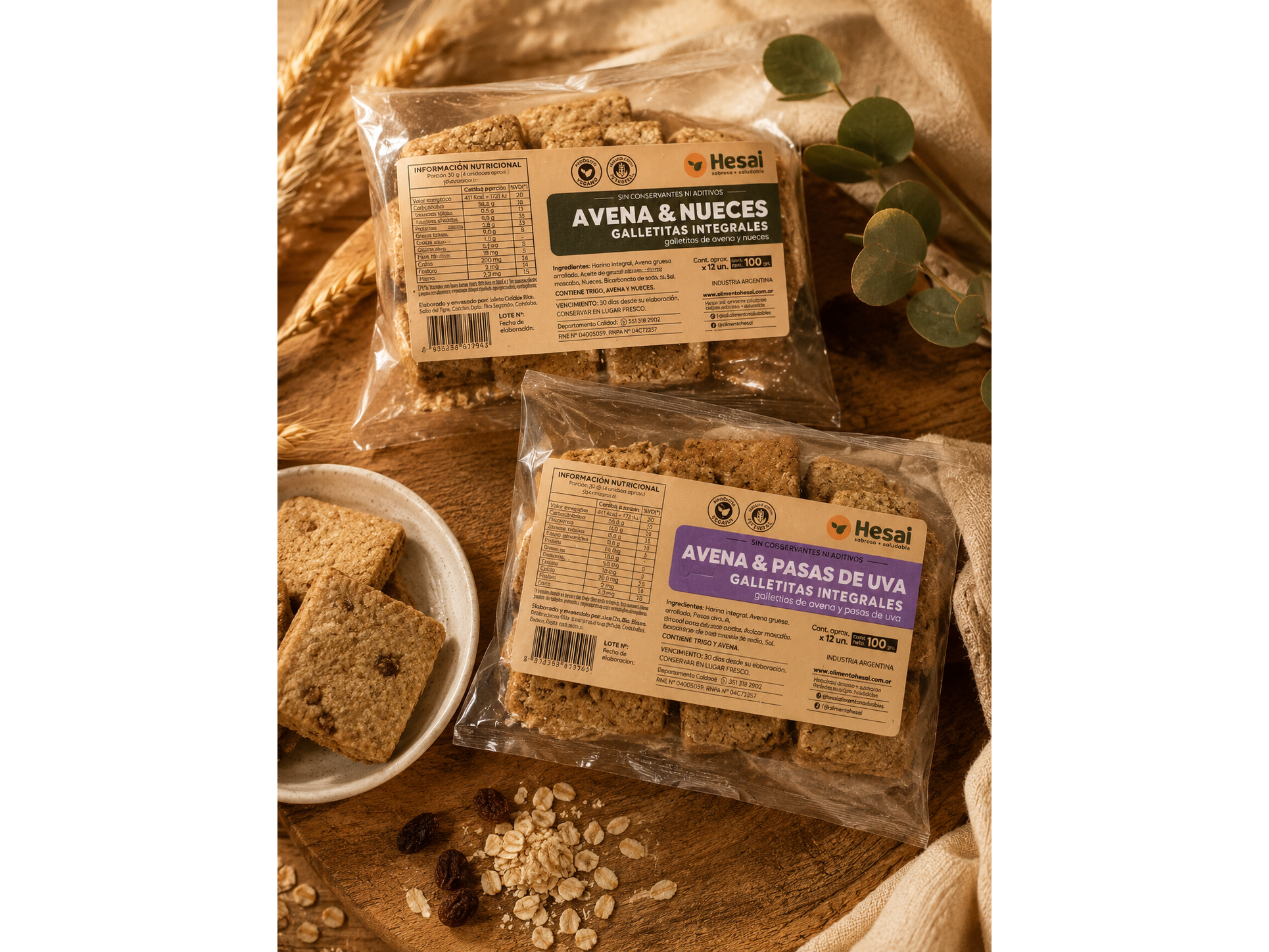 Galletitas integrales de AVENA HESAI