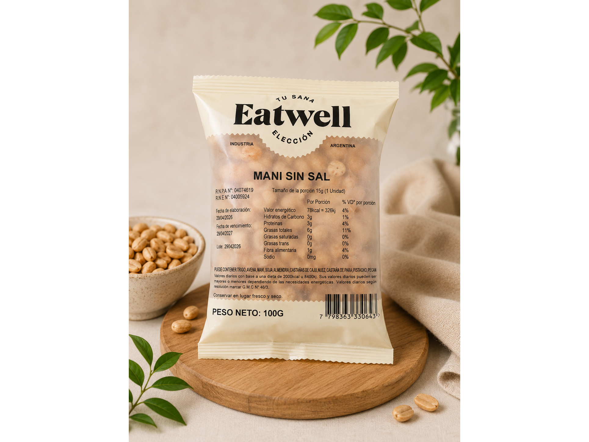 Maní sin sal EATWELL