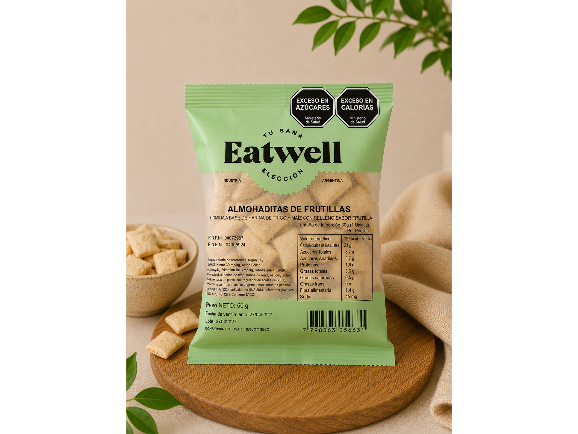 Almohaditas de frutilla EATWELL