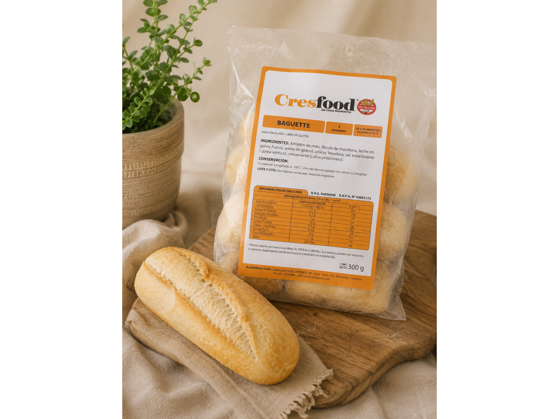 Baguette CRESFOOD SIN TACC x 2