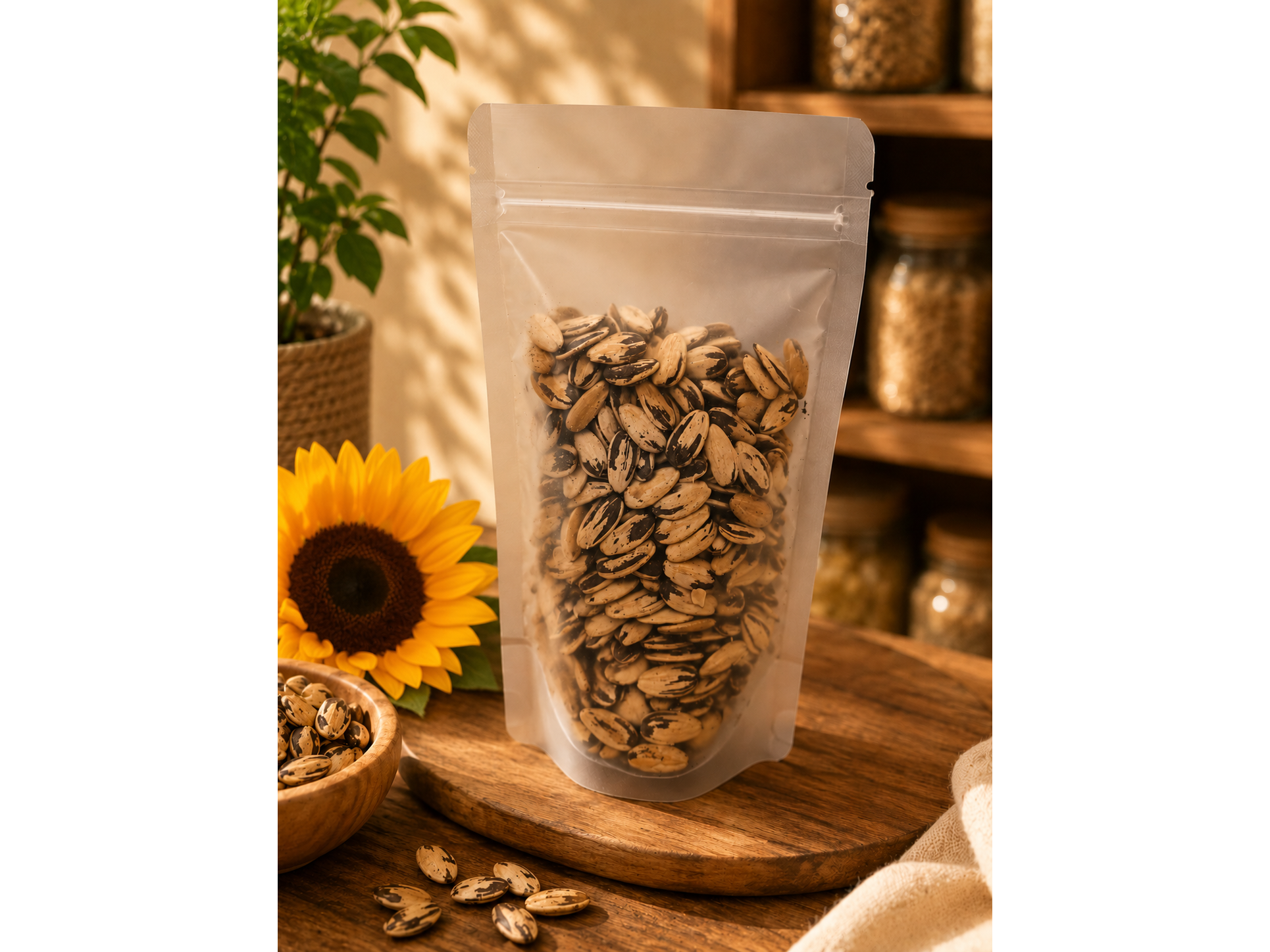 Semillas de girasol saladas con cáscara