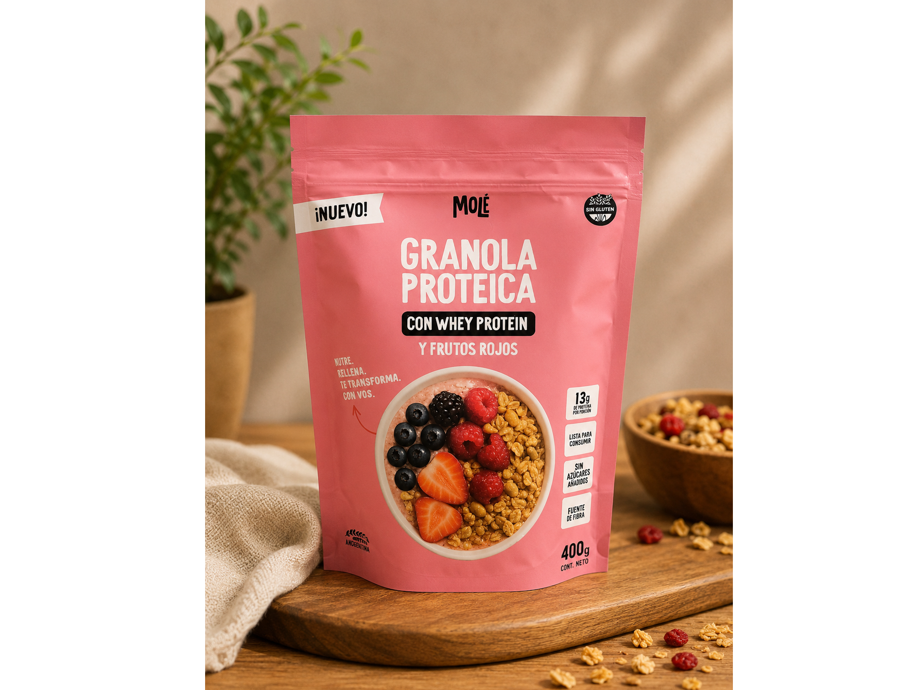 GRANOLA PROTEÍCA MOLE SIN TACC