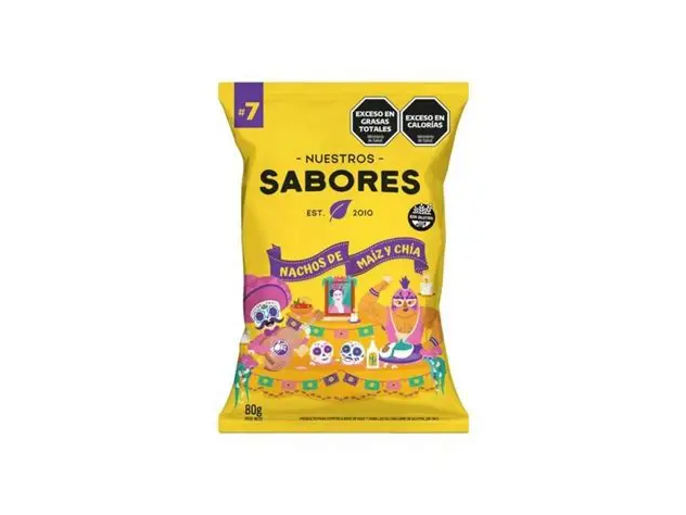 NUESTROS SABORES-Nachos de Maíz y Chía x 80 gr