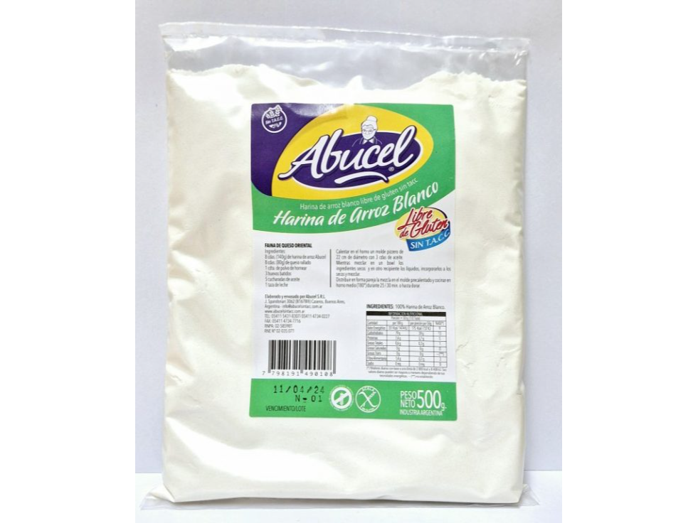 Abucel- Harina de Arroz Blanco x 500 gr