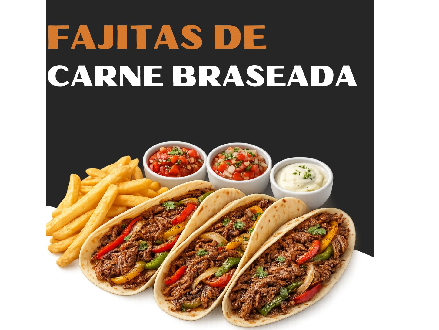 Fajitas de carne braseada