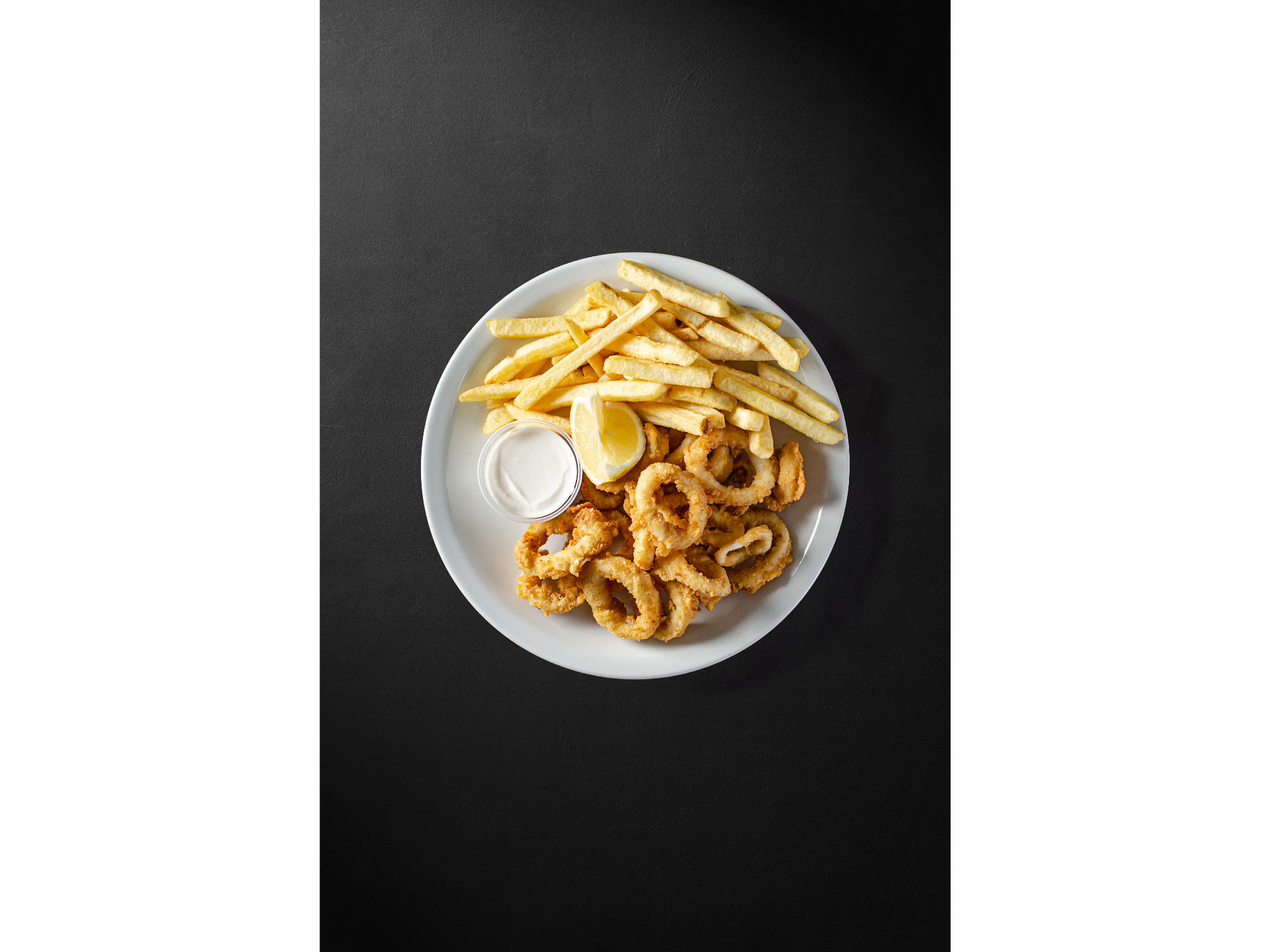 Rabas + Papas fritas + Ali Oli