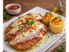 Milanesa con papa volcán