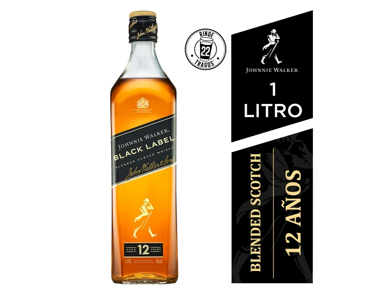 JOHNNIE BLACK LABEL 12 A 1 LT