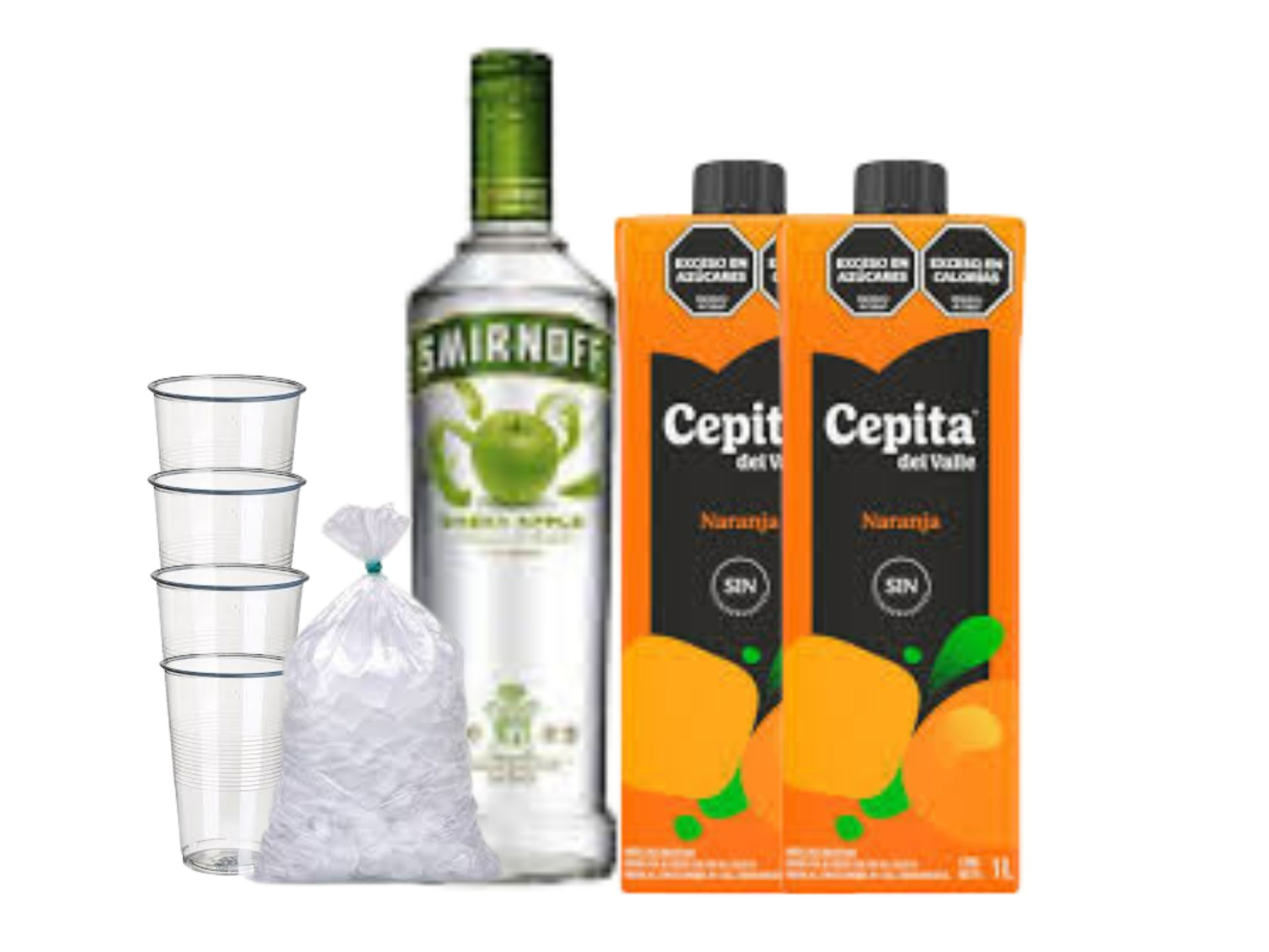1 SMIRNOFF SABORIZADO + 2 CEPITAS DE NARAJA 1 LT