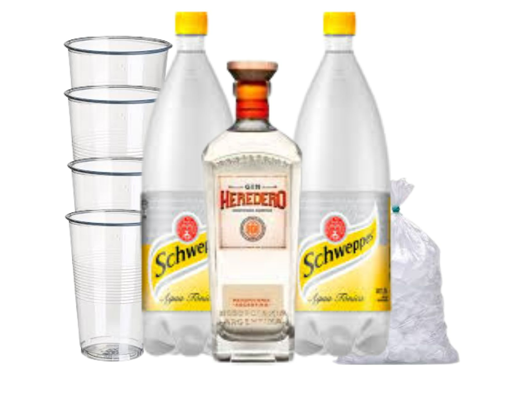 1 GIN HEREDERO DRY + 2 SCHWEPPES