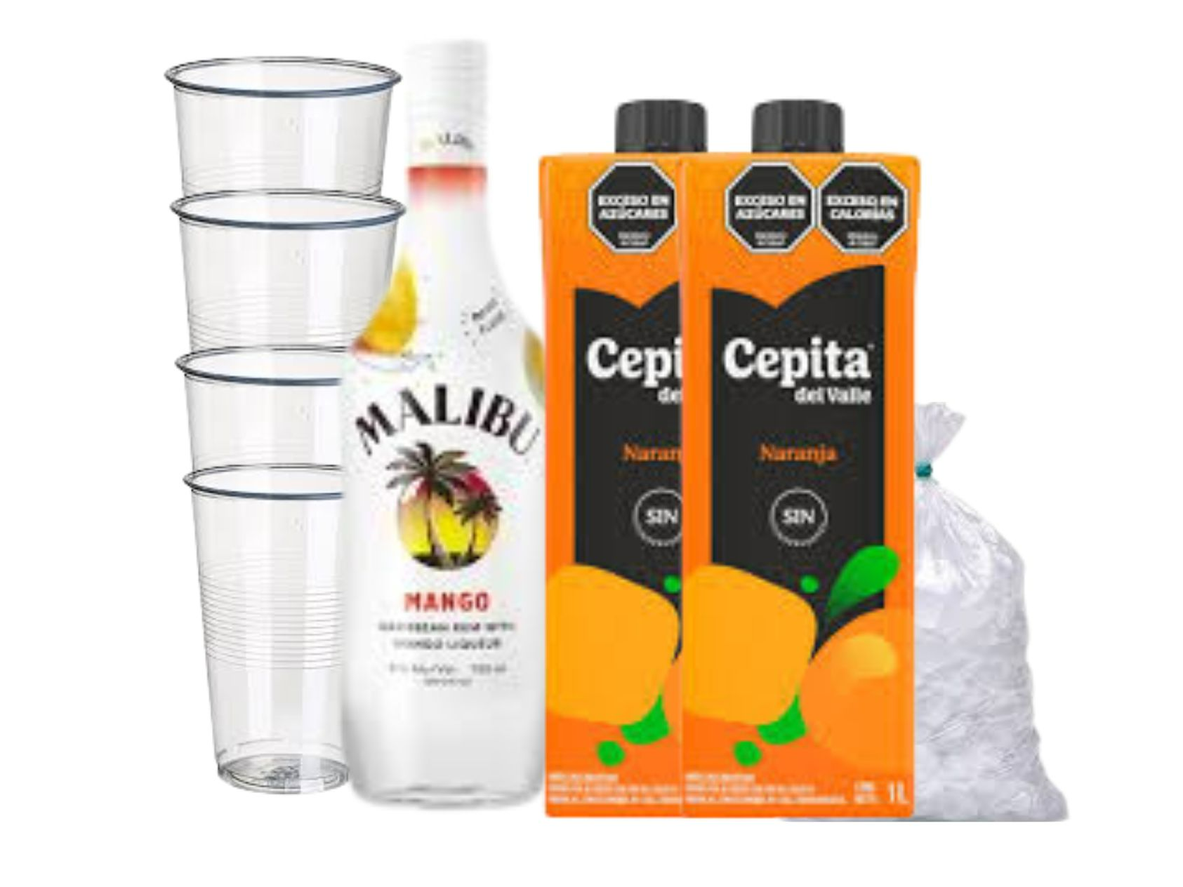 RON MALIBU + 2 CEPITA NARANJA 1 LT