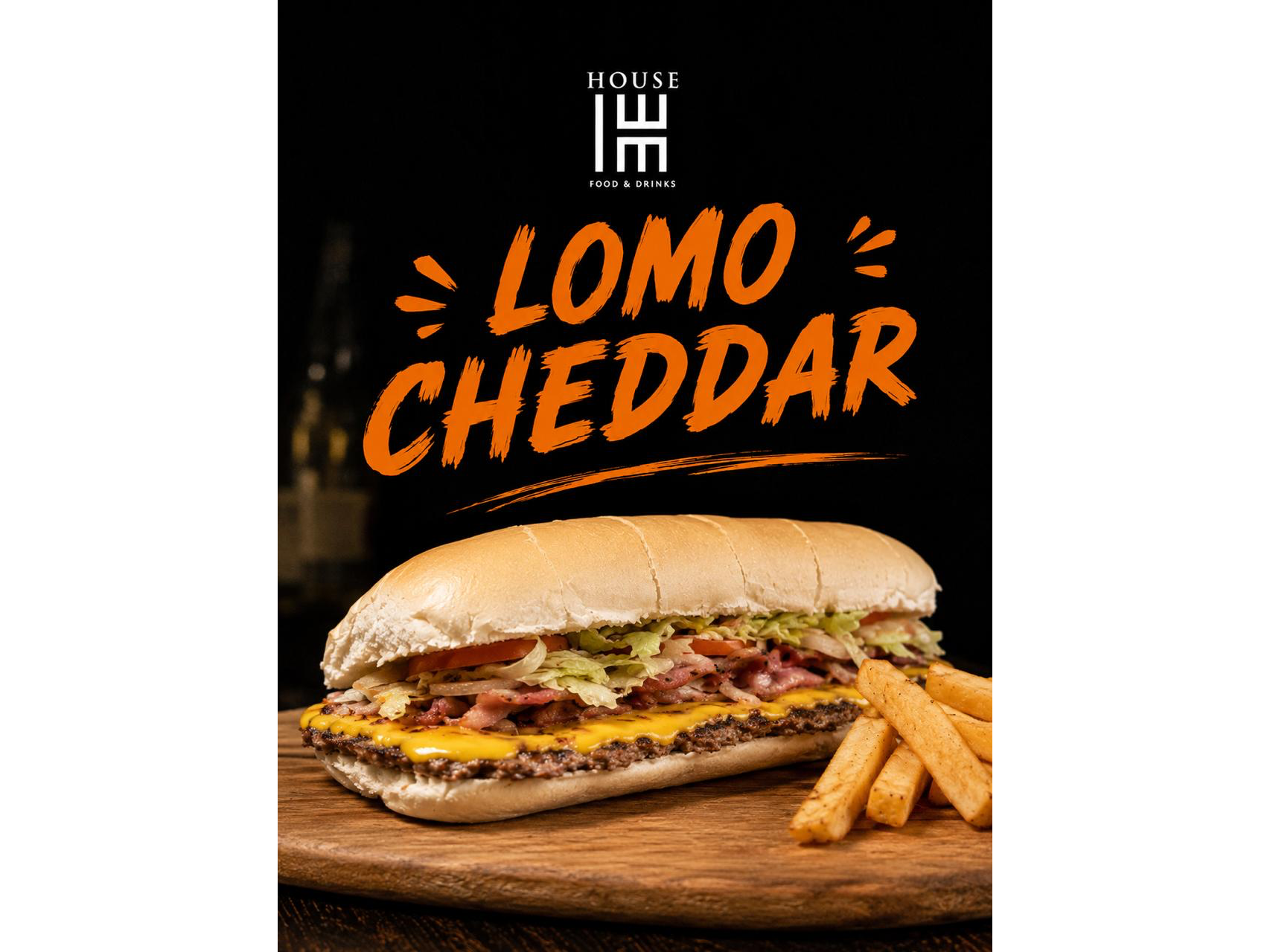 Lomito Cheddar de HOUSE FOOD AND DRINKS