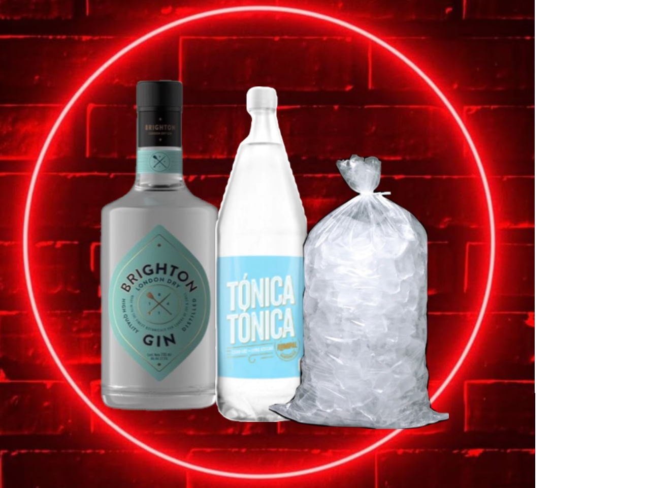 Gin Brighton+ agua tónica+ hielo