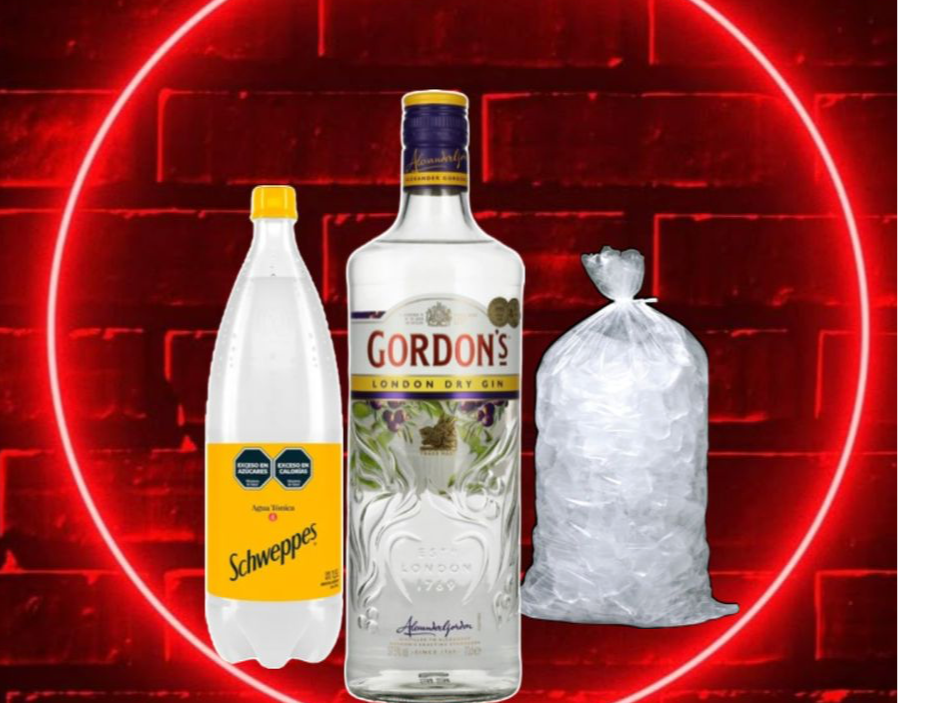 Gin gordon + tónica+ hielo