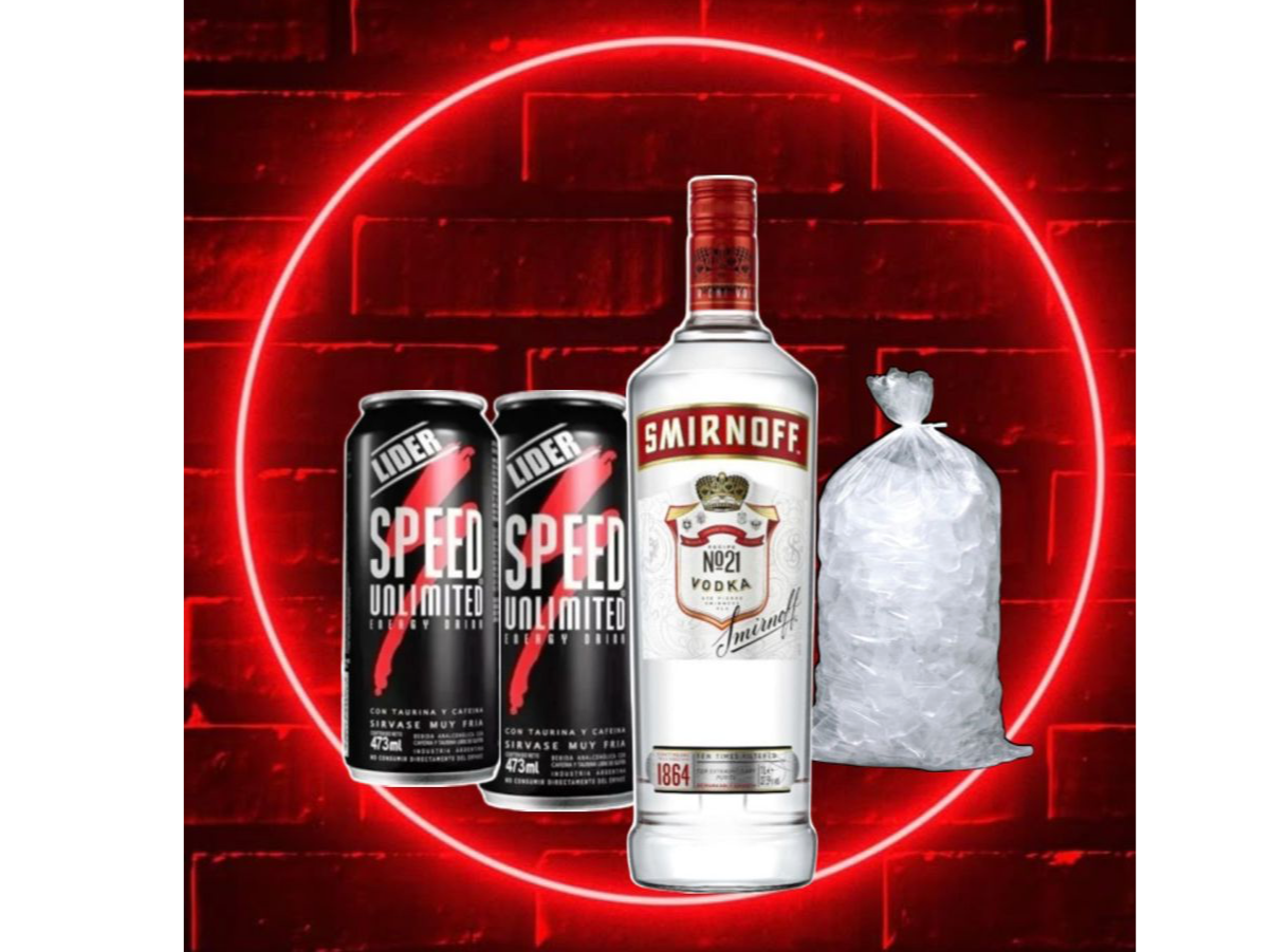 Smirnoff Sab + 2 speed xl + hielo