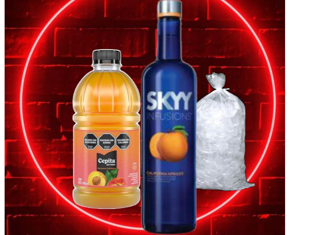 Vodka sky saborizado + cepita+hielo